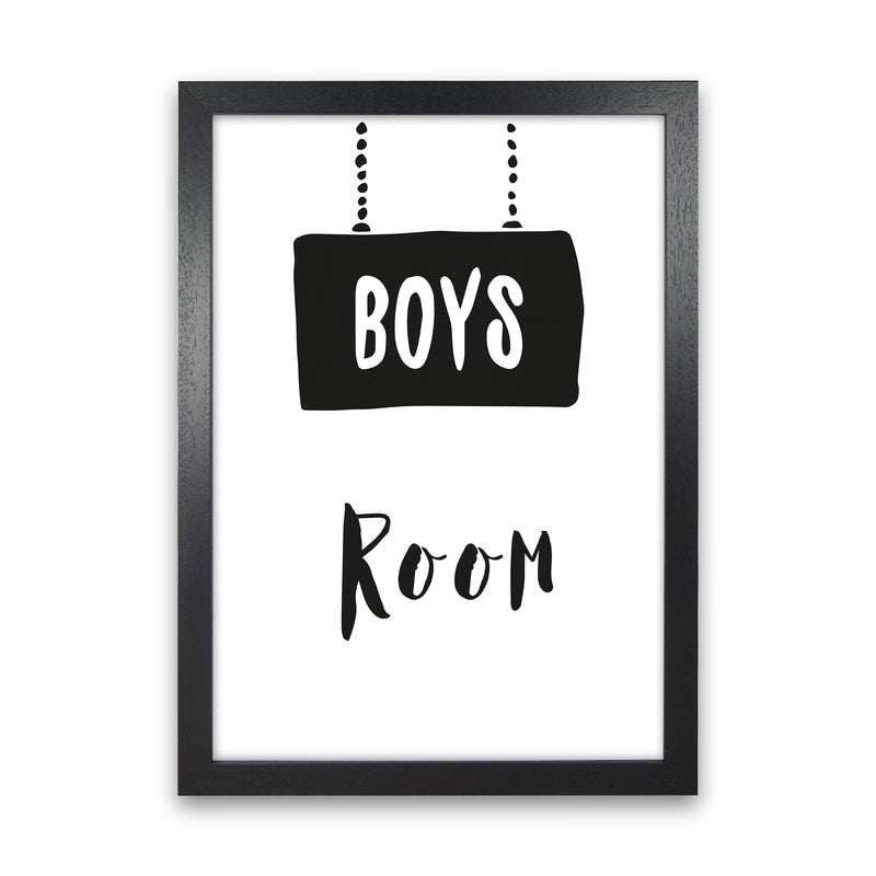 Boys Room Black  Art Print by Pixy Paper Black Grain