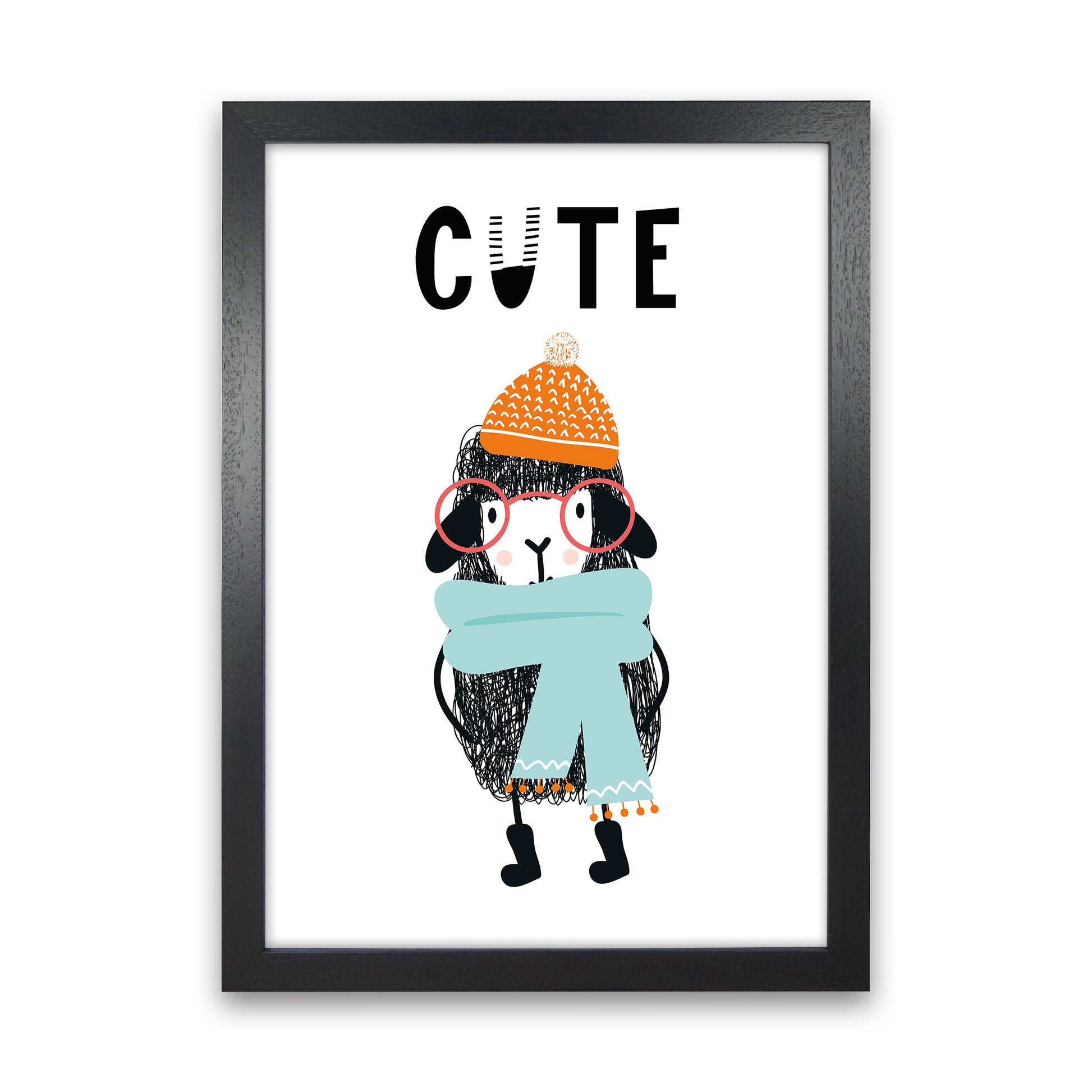 Cute Animal Pop  Art Print by Pixy Paper Black Grain