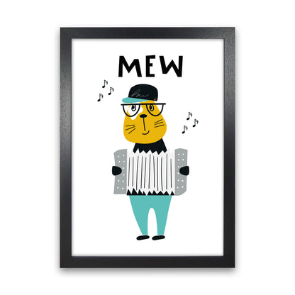 Mew Animal Pop  Art Print by Pixy Paper Black Grain
