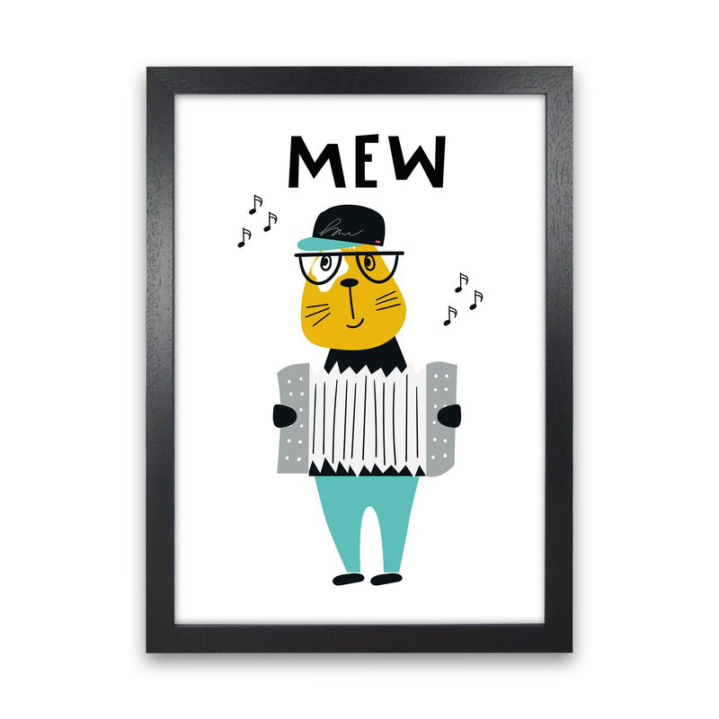 Mew Animal Pop  Art Print by Pixy Paper Black Grain