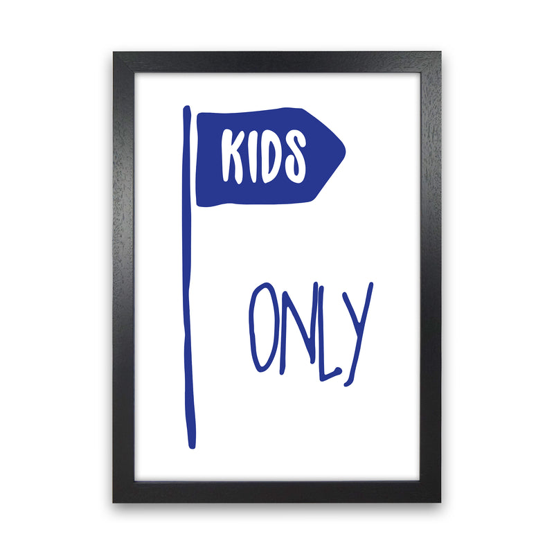 Kids Only Navy  Art Print by Pixy Paper Black Grain