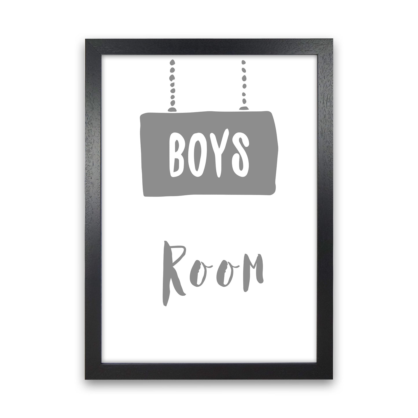 Boys Room Grey  Art Print by Pixy Paper Black Grain