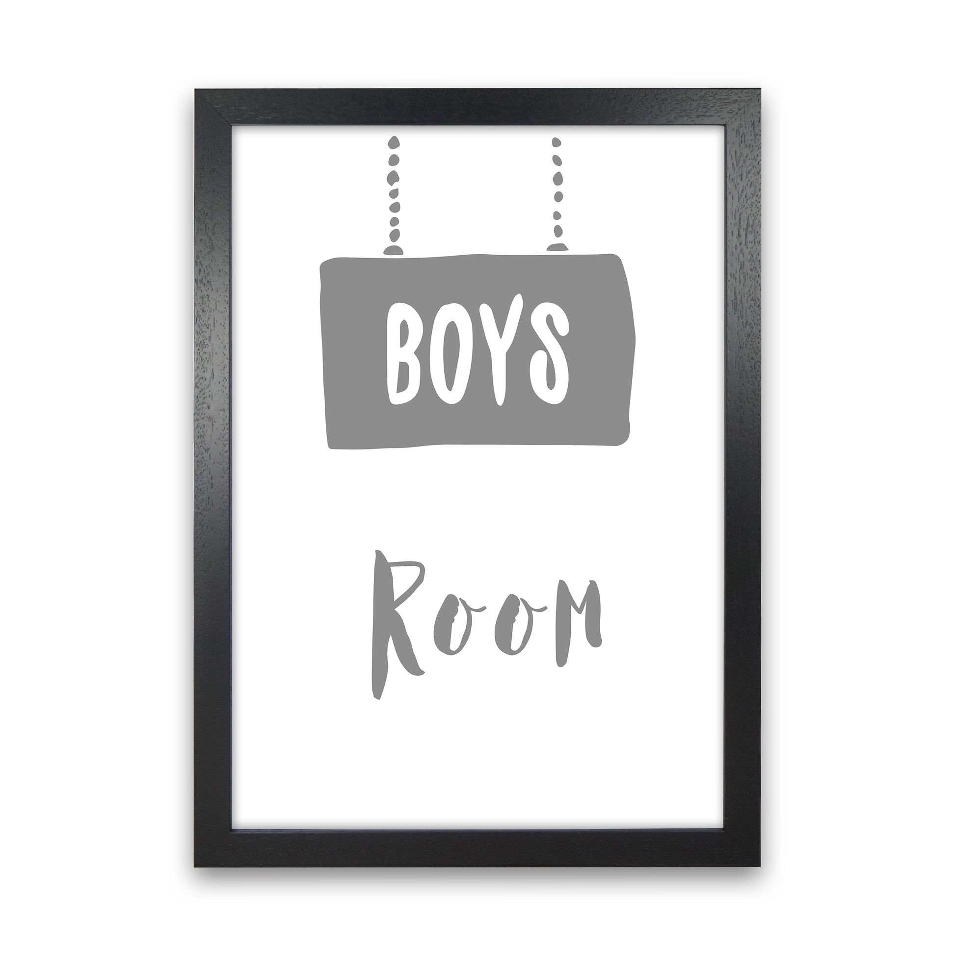 Boys Room Grey  Art Print by Pixy Paper Black Grain