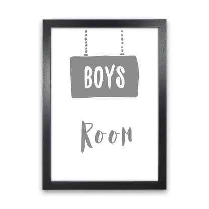Boys Room Grey  Art Print by Pixy Paper Black Grain