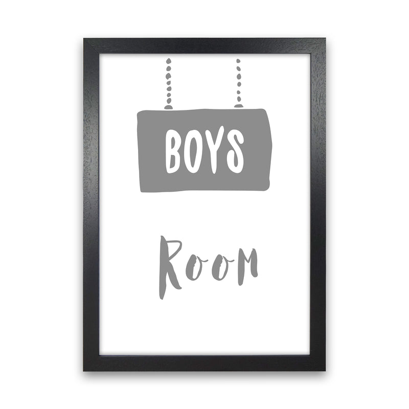 Boys Room Grey  Art Print by Pixy Paper Black Grain