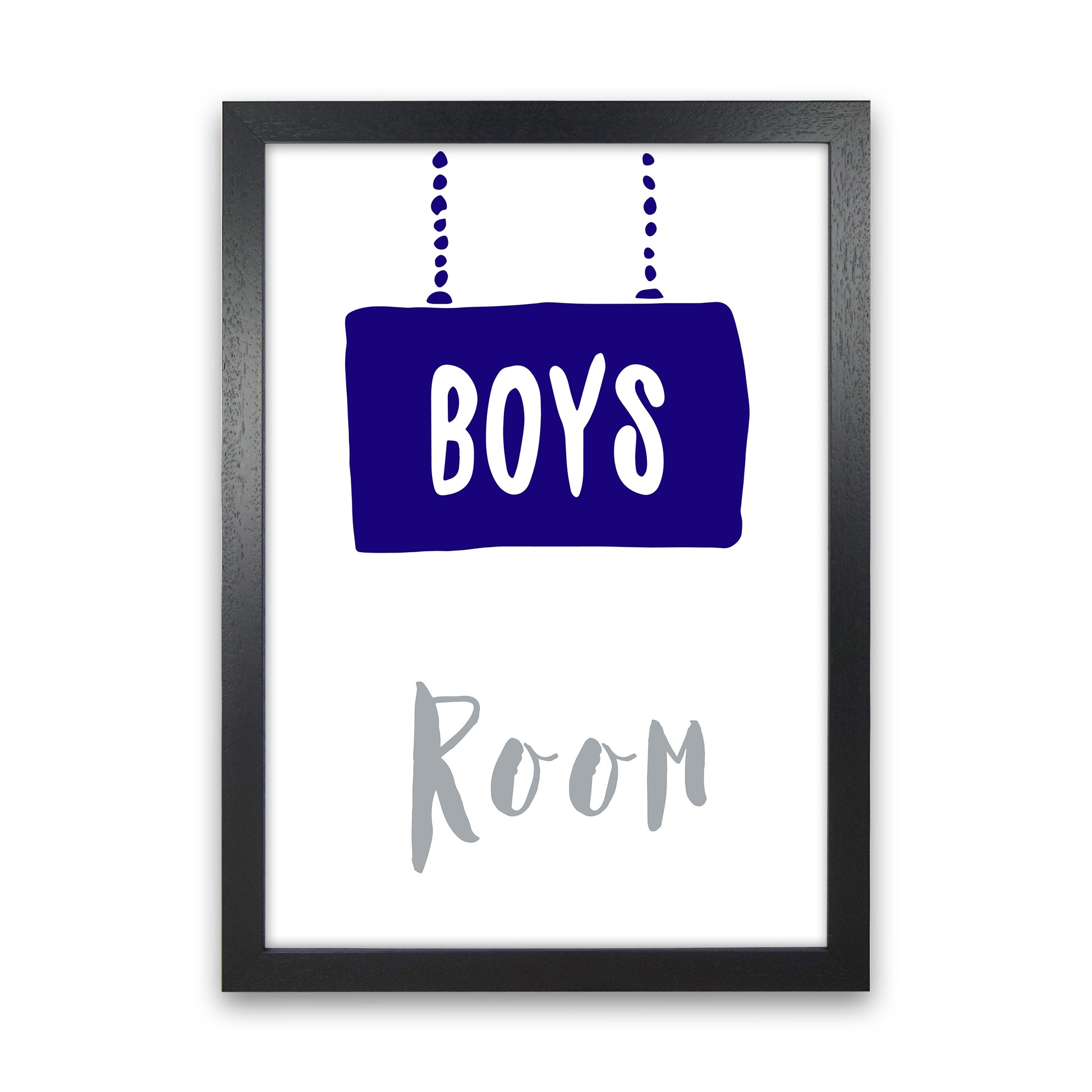 Boys Room Navy  Art Print by Pixy Paper Black Grain