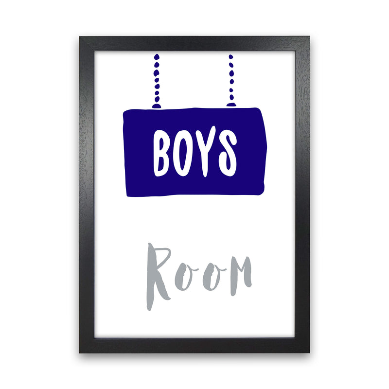 Boys Room Navy  Art Print by Pixy Paper Black Grain