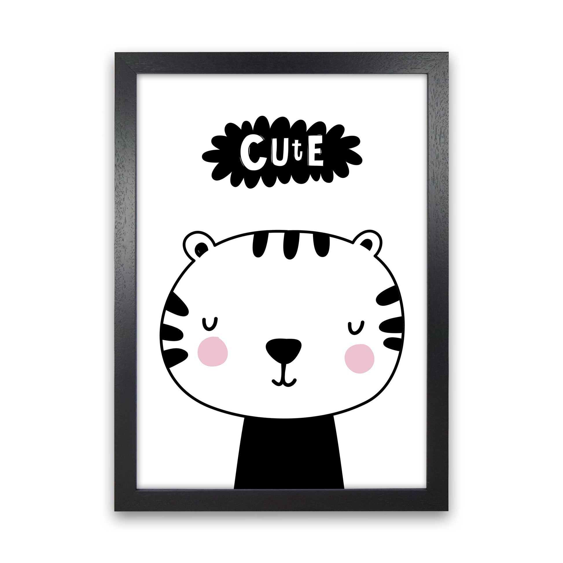 Cute Tiger  Art Print by Pixy Paper Black Grain