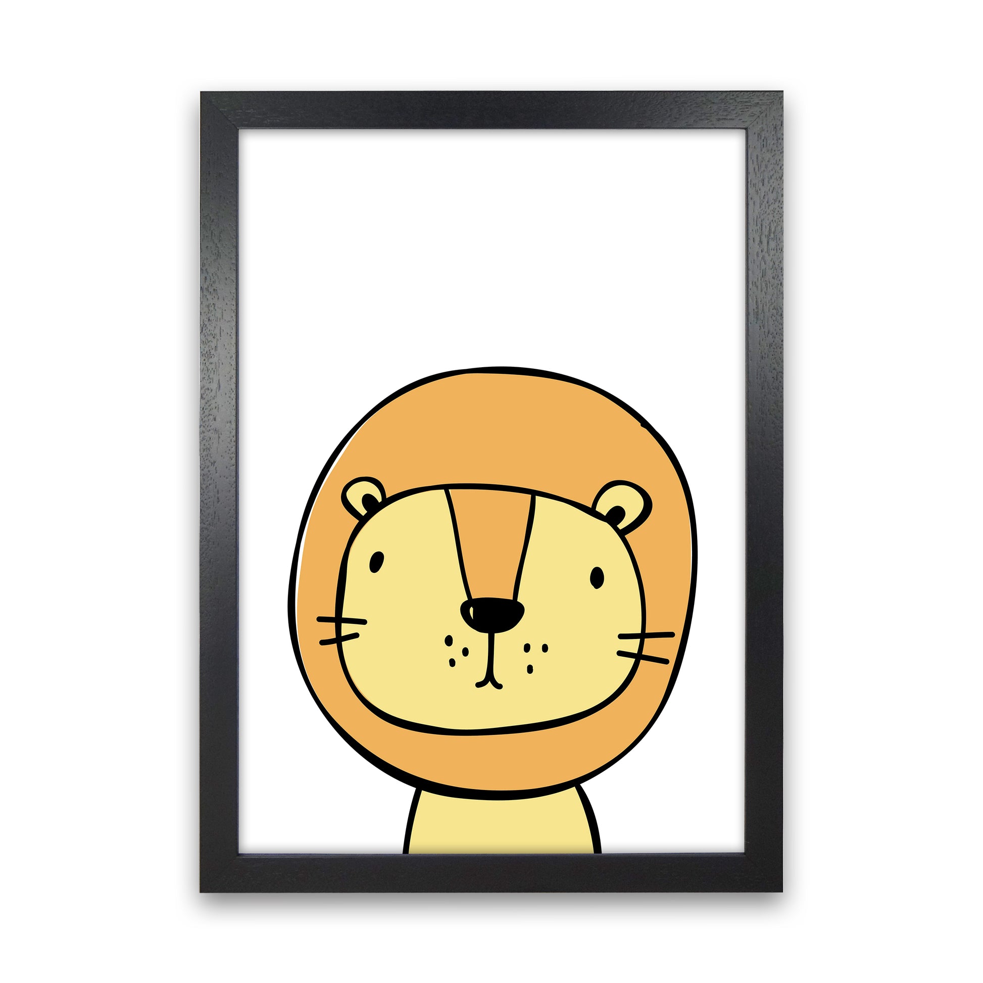 Lion  Art Print by Pixy Paper Black Grain