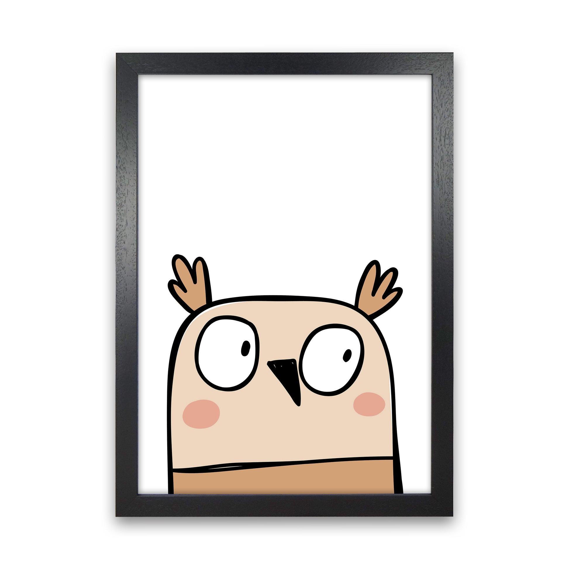 Owl  Art Print by Pixy Paper Black Grain