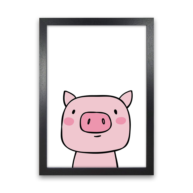 Pig  Art Print by Pixy Paper Black Grain