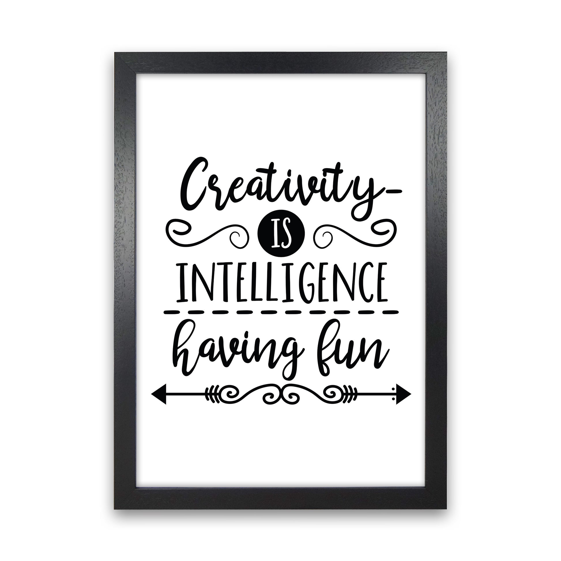 Creativity Is Intelligence  Art Print by Pixy Paper Black Grain