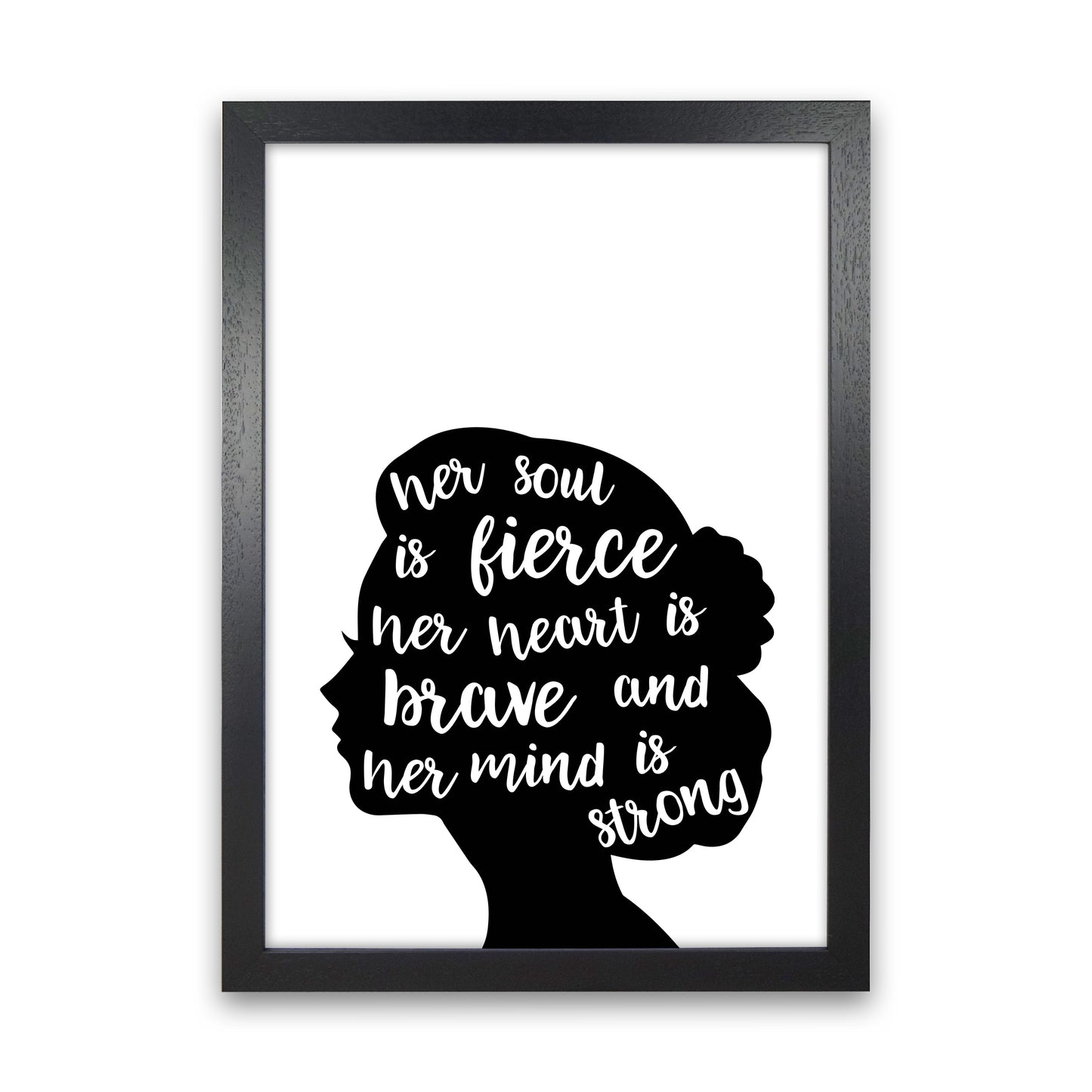 Her Soul Is Fierce White  Art Print by Pixy Paper Black Grain