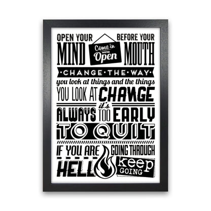 Open Your Mind Vintage  Art Print by Pixy Paper Black Grain
