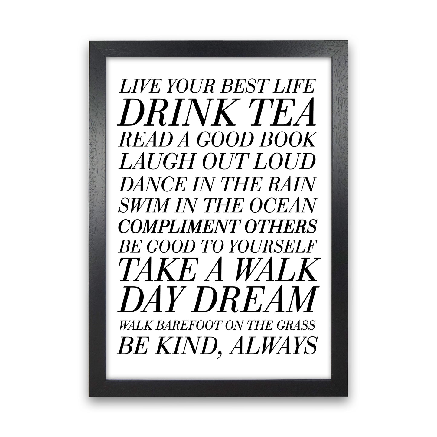 Live Your Best Life  Art Print by Pixy Paper Black Grain