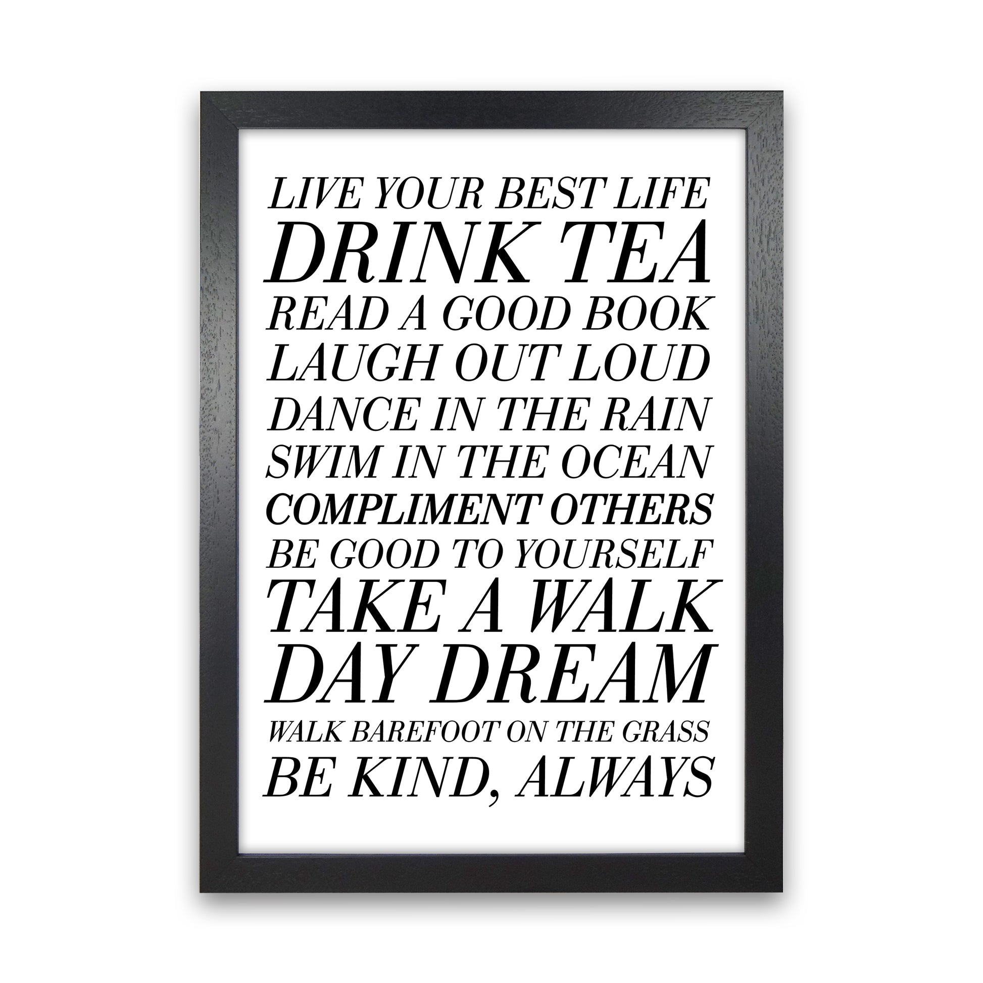 Live Your Best Life  Art Print by Pixy Paper Black Grain
