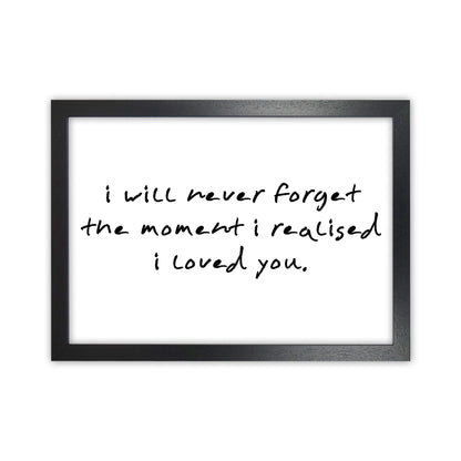 I Will Never Forget  Art Print by Pixy Paper Black Grain