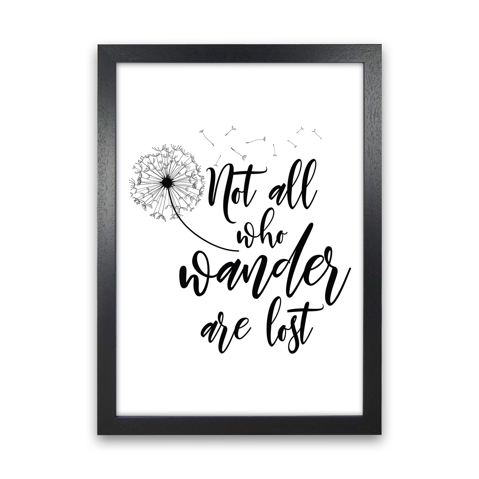 Not All Who Wander  Art Print by Pixy Paper Black Grain