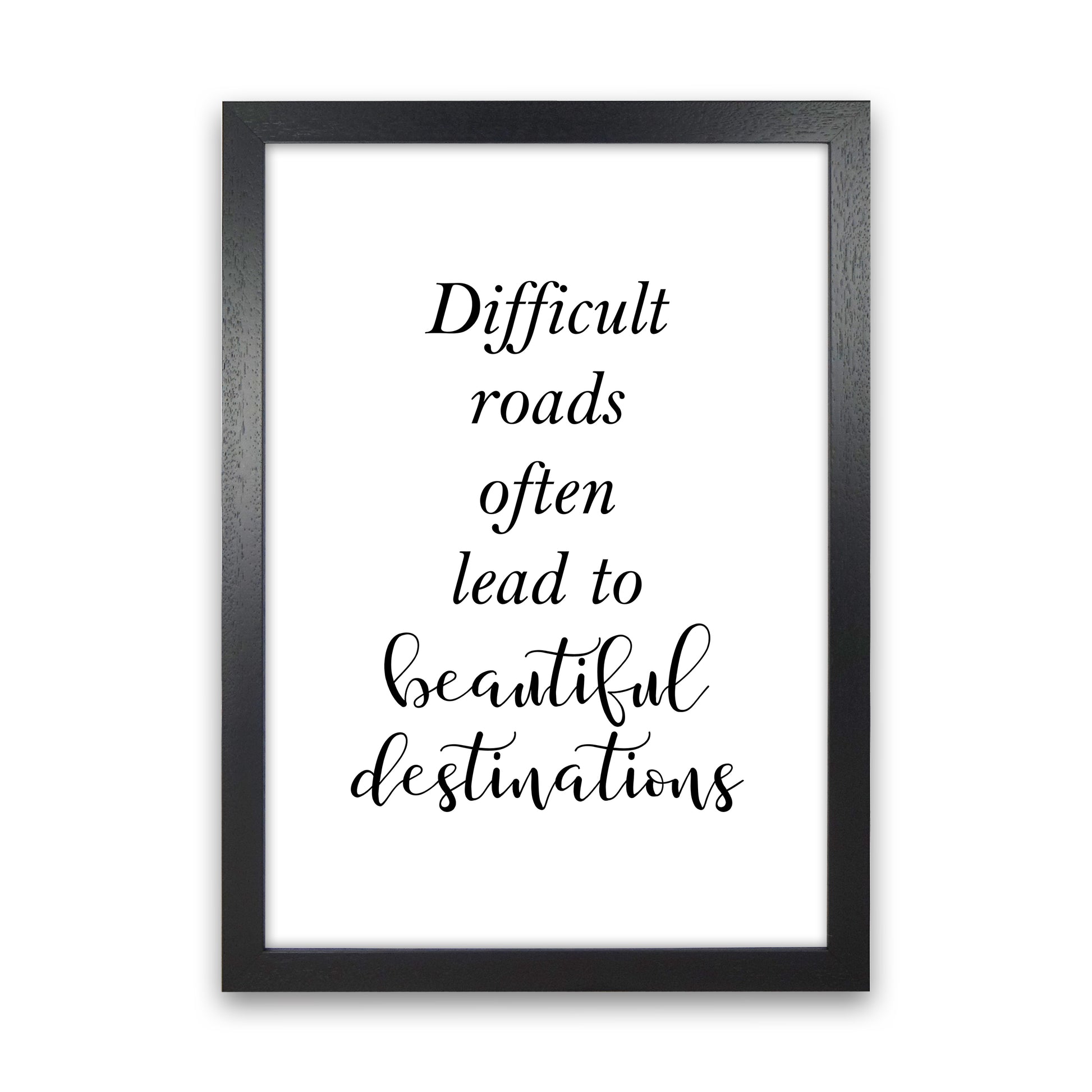 Difficult Roads  Art Print by Pixy Paper Black Grain