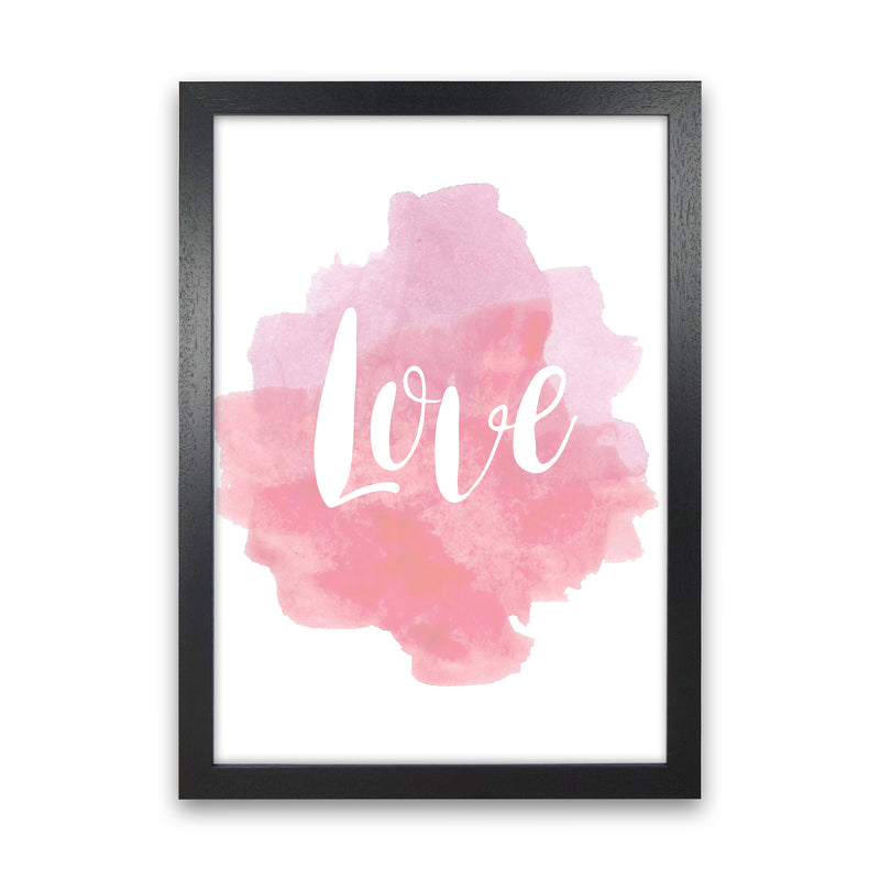 Love Watercolour  Art Print by Pixy Paper Black Grain