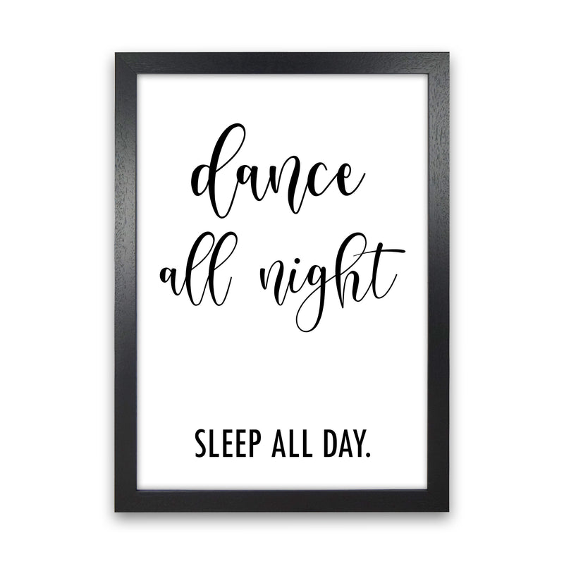 Dance All Night  Art Print by Pixy Paper Black Grain