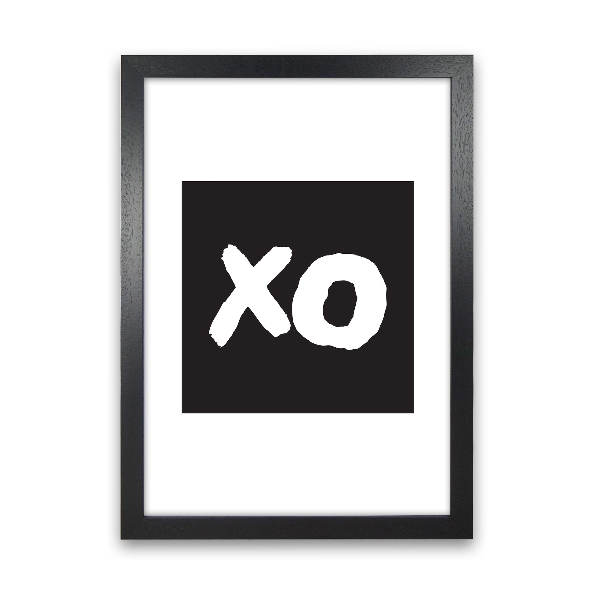 Xo Black Box  Art Print by Pixy Paper Black Grain