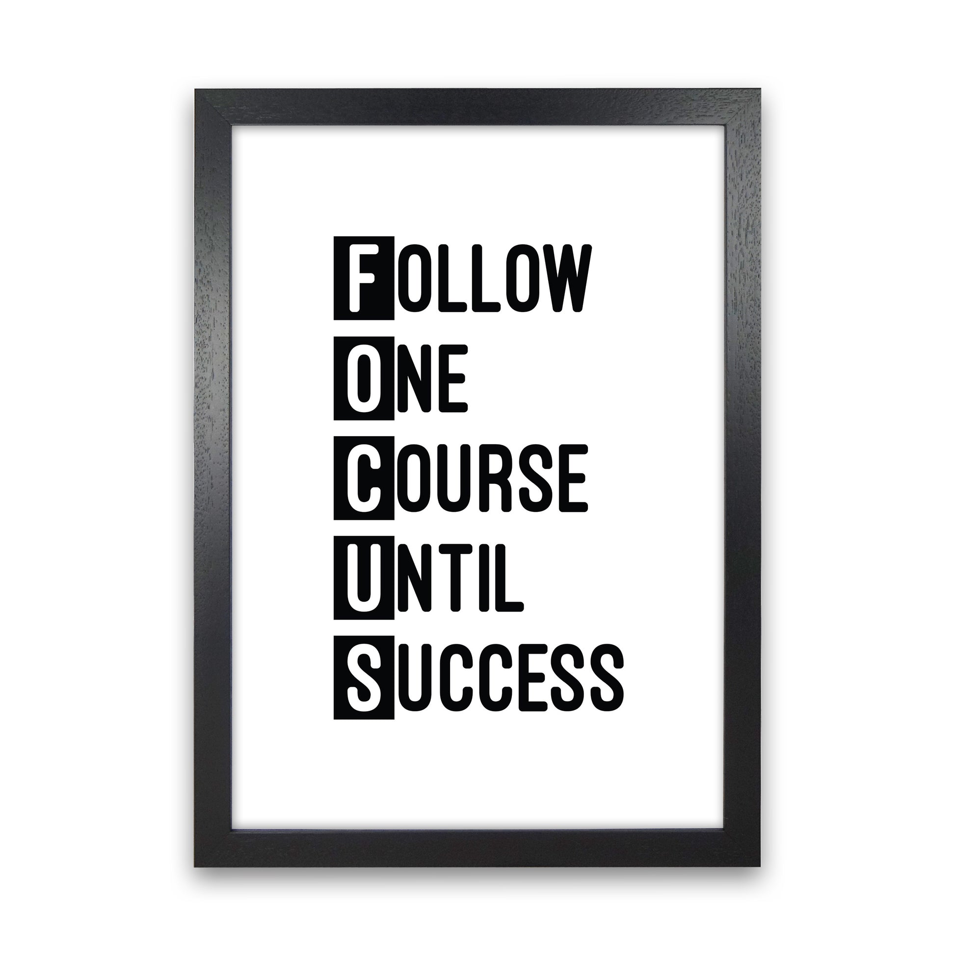 Focus Black  Art Print by Pixy Paper Black Grain