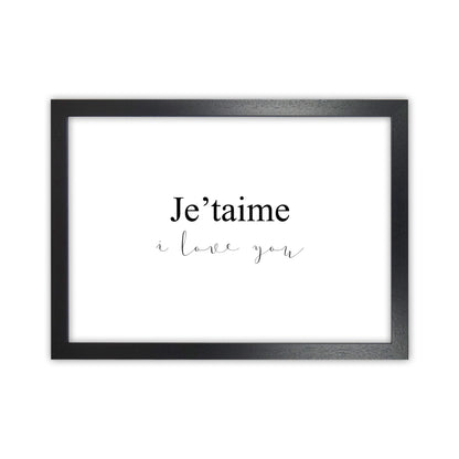 Je'Taime  Art Print by Pixy Paper Black Grain