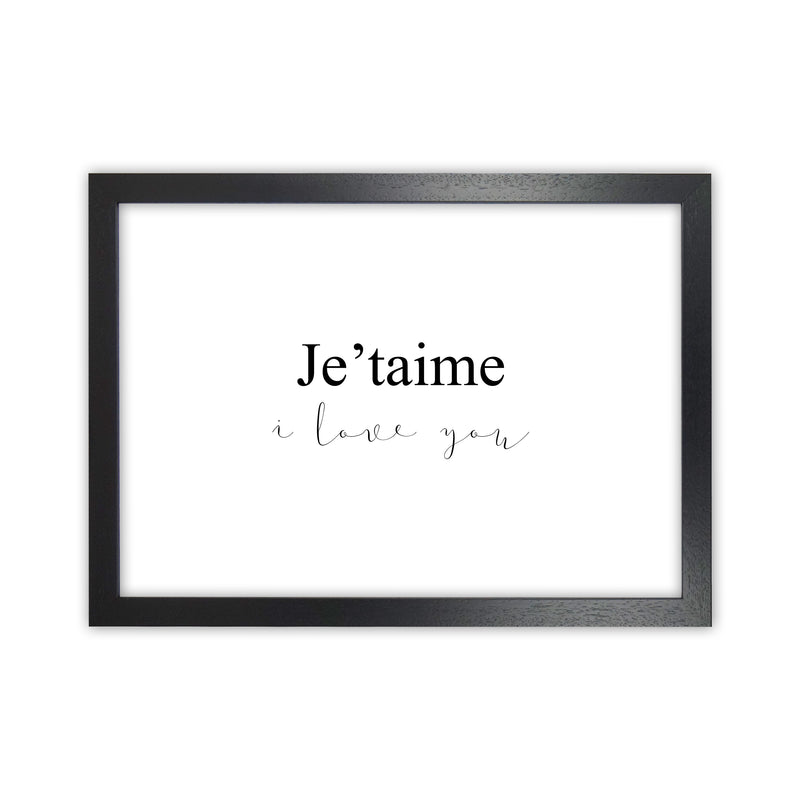 Je'Taime  Art Print by Pixy Paper Black Grain