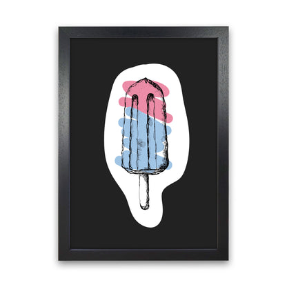 Kitchen Pop Ice Lolly Off Black Art Print by Pixy Paper Black Grain