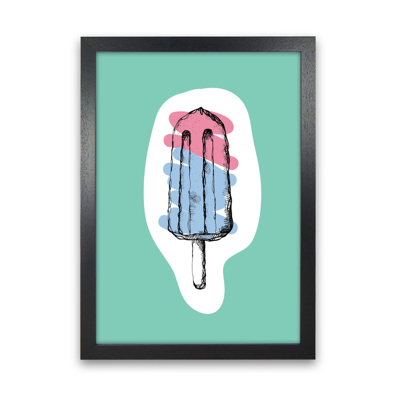 Kitchen Pop Ice Lolly Mint Art Print by Pixy Paper Black Grain