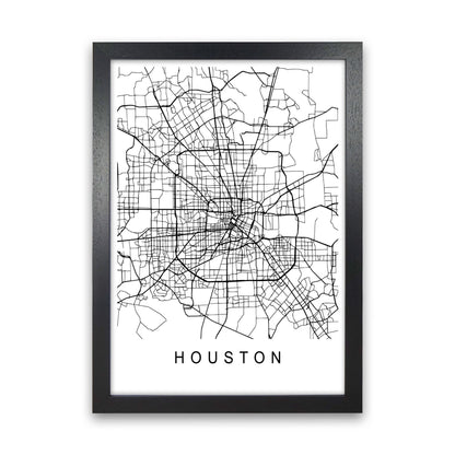 Houston Map Art Print by Pixy Paper Black Grain