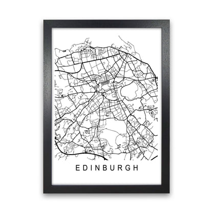 Edinburgh Map Art Print by Pixy Paper Black Grain