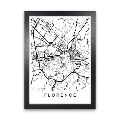 Florence Map Art Print by Pixy Paper Black Grain