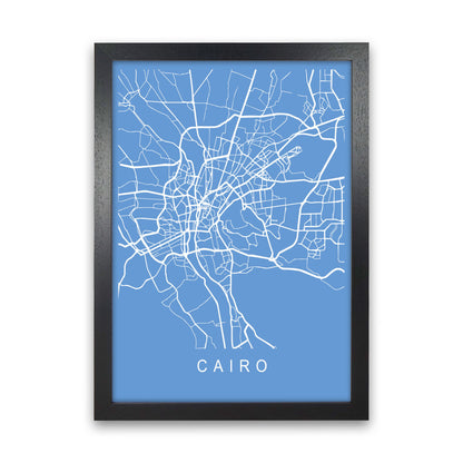 Cairo Map Blueprint Art Print by Pixy Paper Black Grain