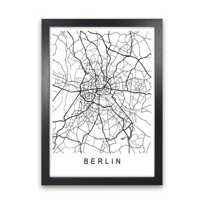 Berlin Map Art Print by Pixy Paper Black Grain