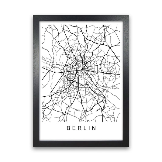 Berlin Map Art Print by Pixy Paper Black Grain