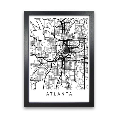 Atlanta Map Art Print by Pixy Paper Black Grain