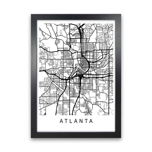 Atlanta Map Art Print by Pixy Paper Black Grain