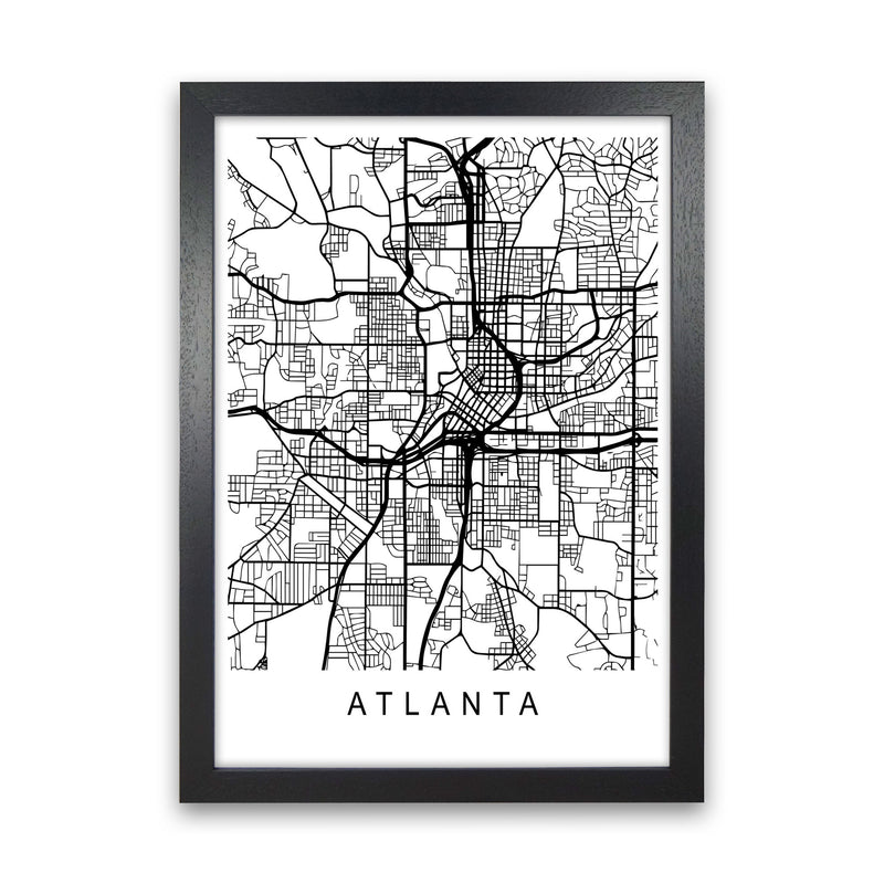 Atlanta Map Art Print by Pixy Paper Black Grain