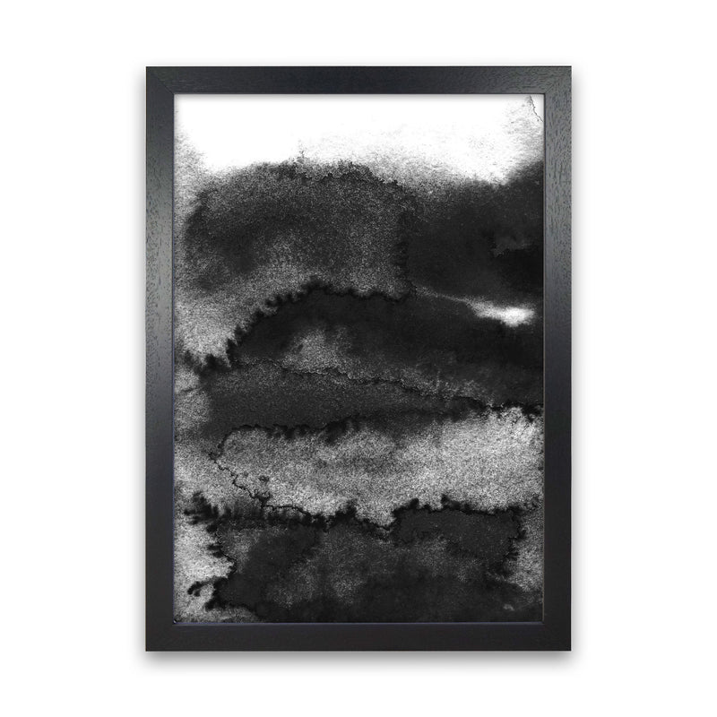 Majestic Monochrome Watercolour 16 Art Print by Pixy Paper Black Grain