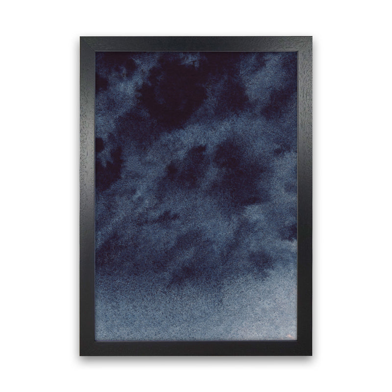 Sand Navy Watercolour Art Print by Pixy Paper Black Grain