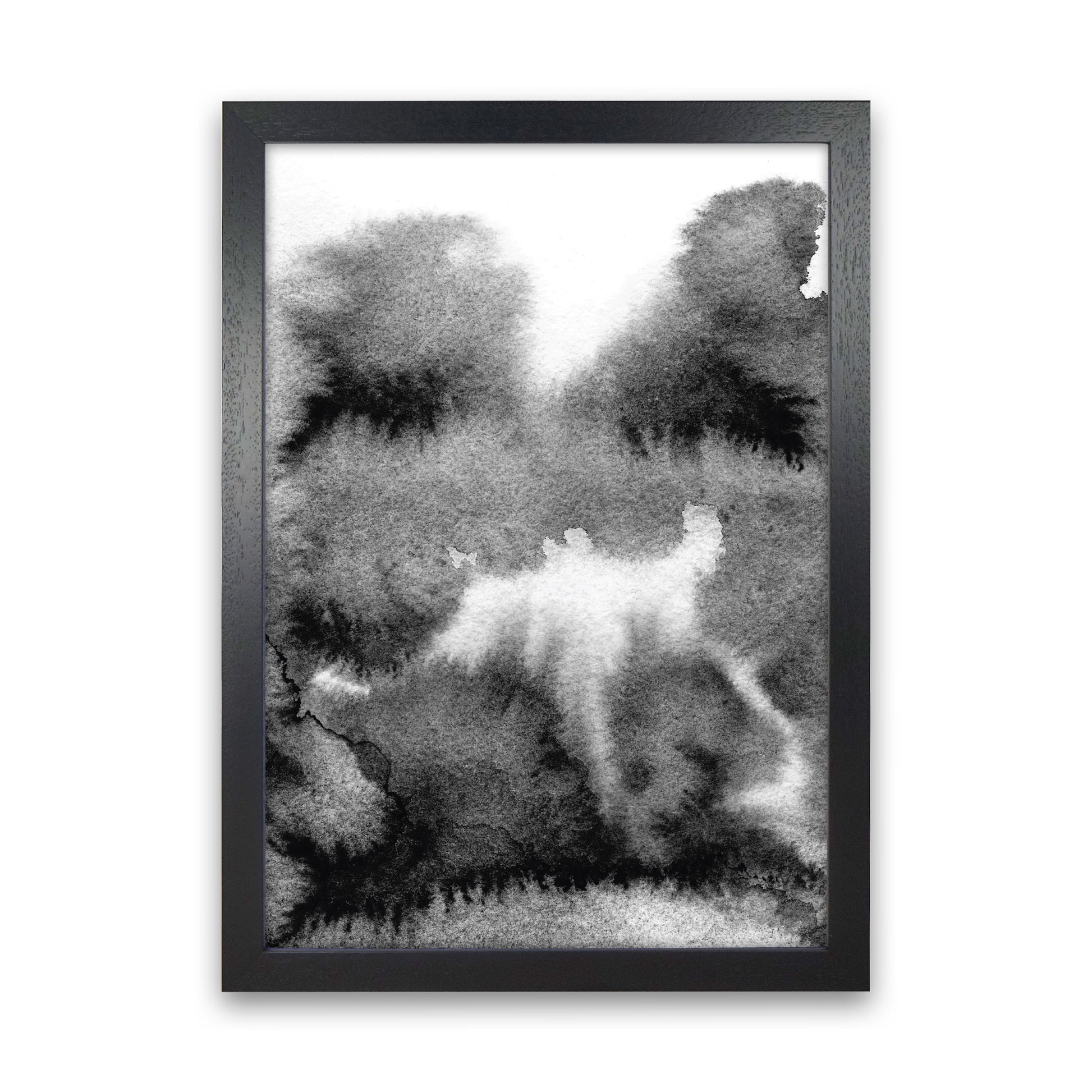 Majestic Monochrome Watercolour 17 Art Print by Pixy Paper Black Grain