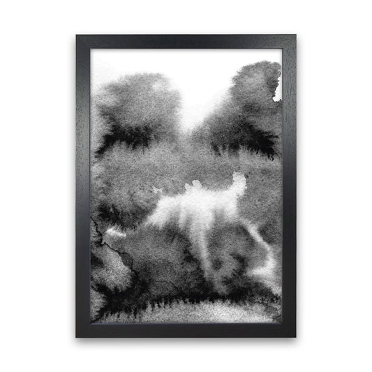 Majestic Monochrome Watercolour 17 Art Print by Pixy Paper Black Grain