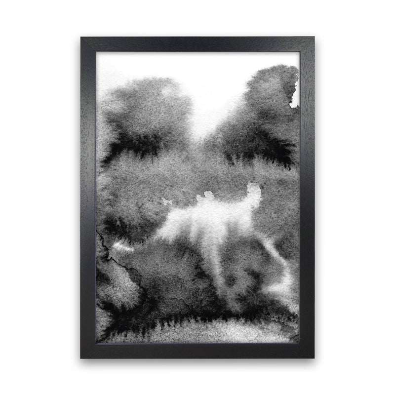 Majestic Monochrome Watercolour 17 Art Print by Pixy Paper Black Grain
