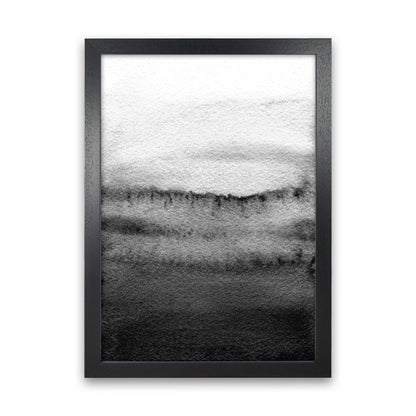Majestic Monochrome Watercolour 18 Art Print by Pixy Paper Black Grain