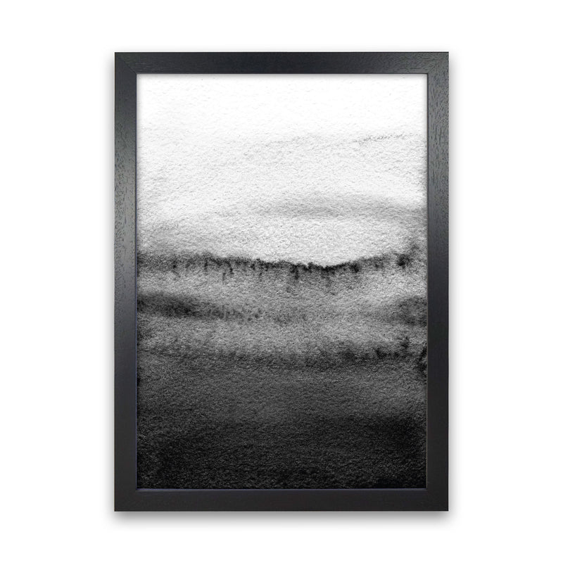 Majestic Monochrome Watercolour 18 Art Print by Pixy Paper Black Grain