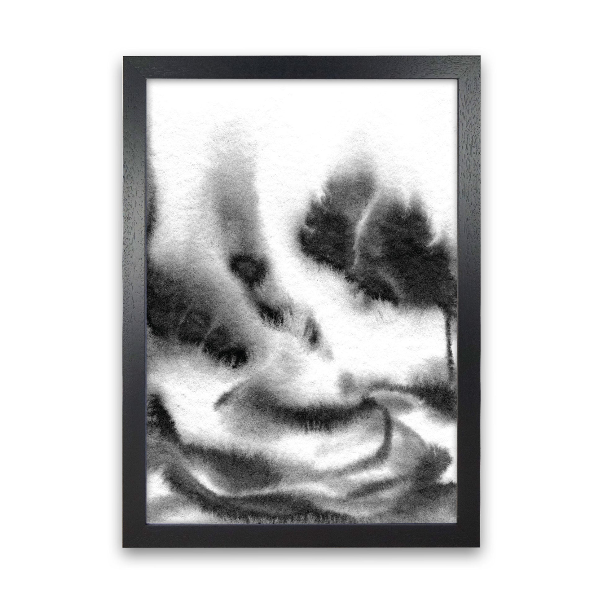 Majestic Monochrome Watercolour 06 Art Print by Pixy Paper Black Grain