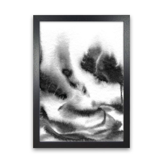 Majestic Monochrome Watercolour 06 Art Print by Pixy Paper Black Grain