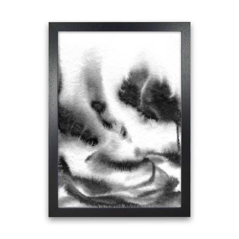 Majestic Monochrome Watercolour 06 Art Print by Pixy Paper Black Grain